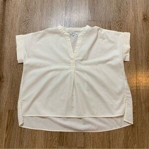 Madewell Cream Gauzy Cotton Blend Blouse Size Medium